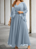 Mother Of The Bride A Line Dress With Applique And Sequins
