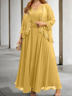 Mother Of The Bride A Line Dress With Applique And Sequins