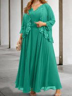 Mother Of The Bride A Line Dress With Applique And Sequins