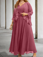 Mother Of The Bride A Line Dress With Applique And Sequins