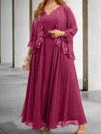 Mother Of The Bride A Line Dress With Applique And Sequins