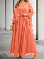 Mother Of The Bride A Line Dress With Applique And Sequins