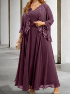 Mother Of The Bride A Line Dress With Applique And Sequins