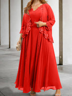 Mother Of The Bride A Line Dress With Applique And Sequins
