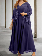 Mother Of The Bride A Line Dress With Applique And Sequins