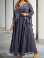 Mother Of The Bride A Line Dress With Applique And Sequins