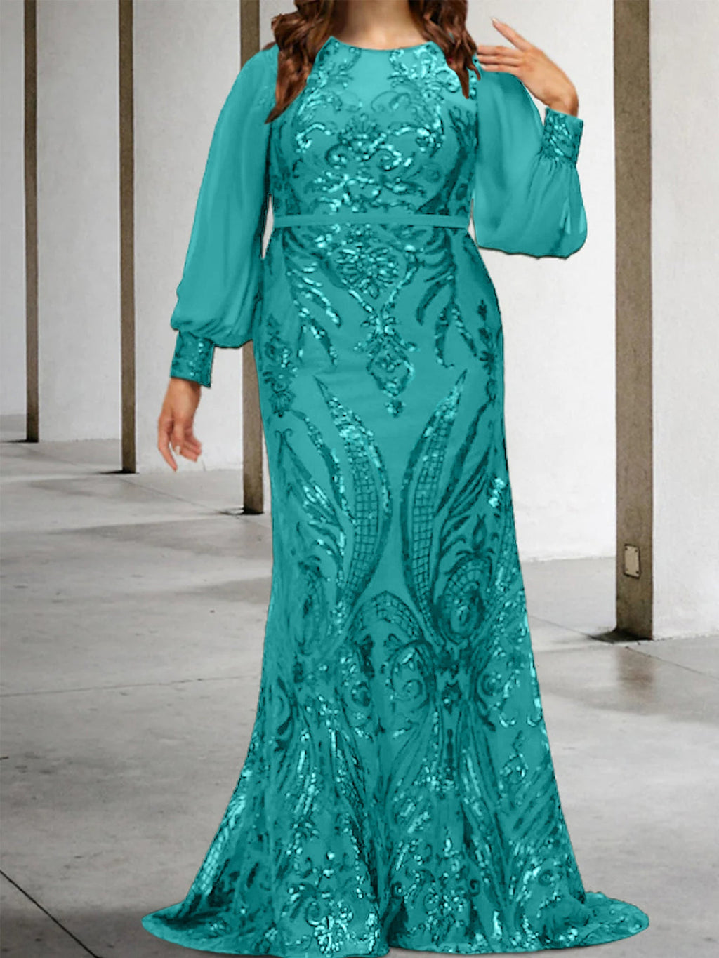 Vestidos de lantejoulas para mãe da noiva ou coluna