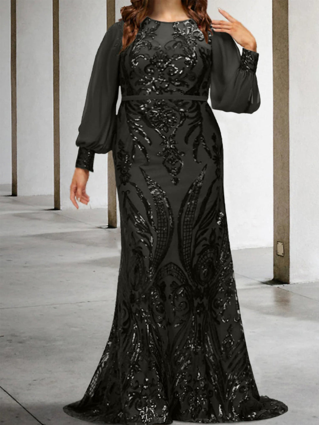 Vestidos de lantejoulas para mãe da noiva ou coluna