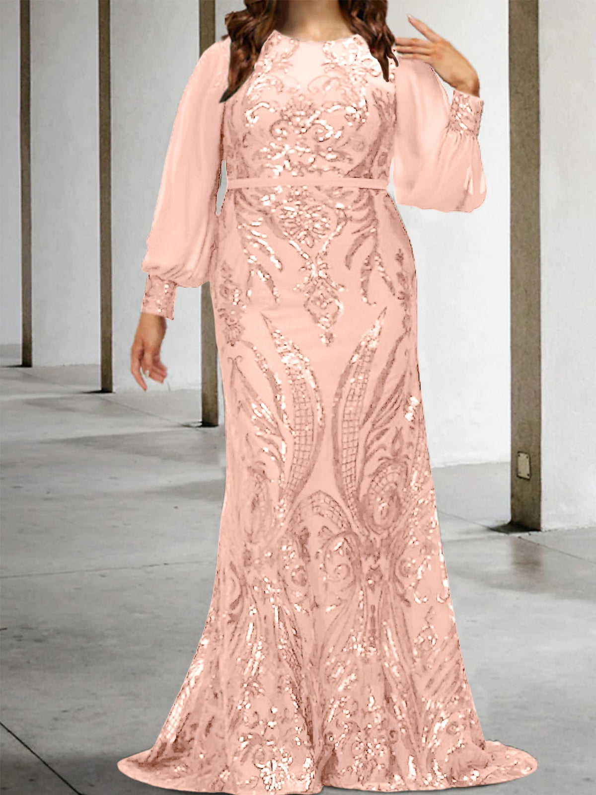 Vestidos de lantejoulas para mãe da noiva ou coluna