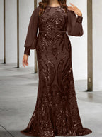 Vestidos de lantejoulas para mãe da noiva ou coluna
