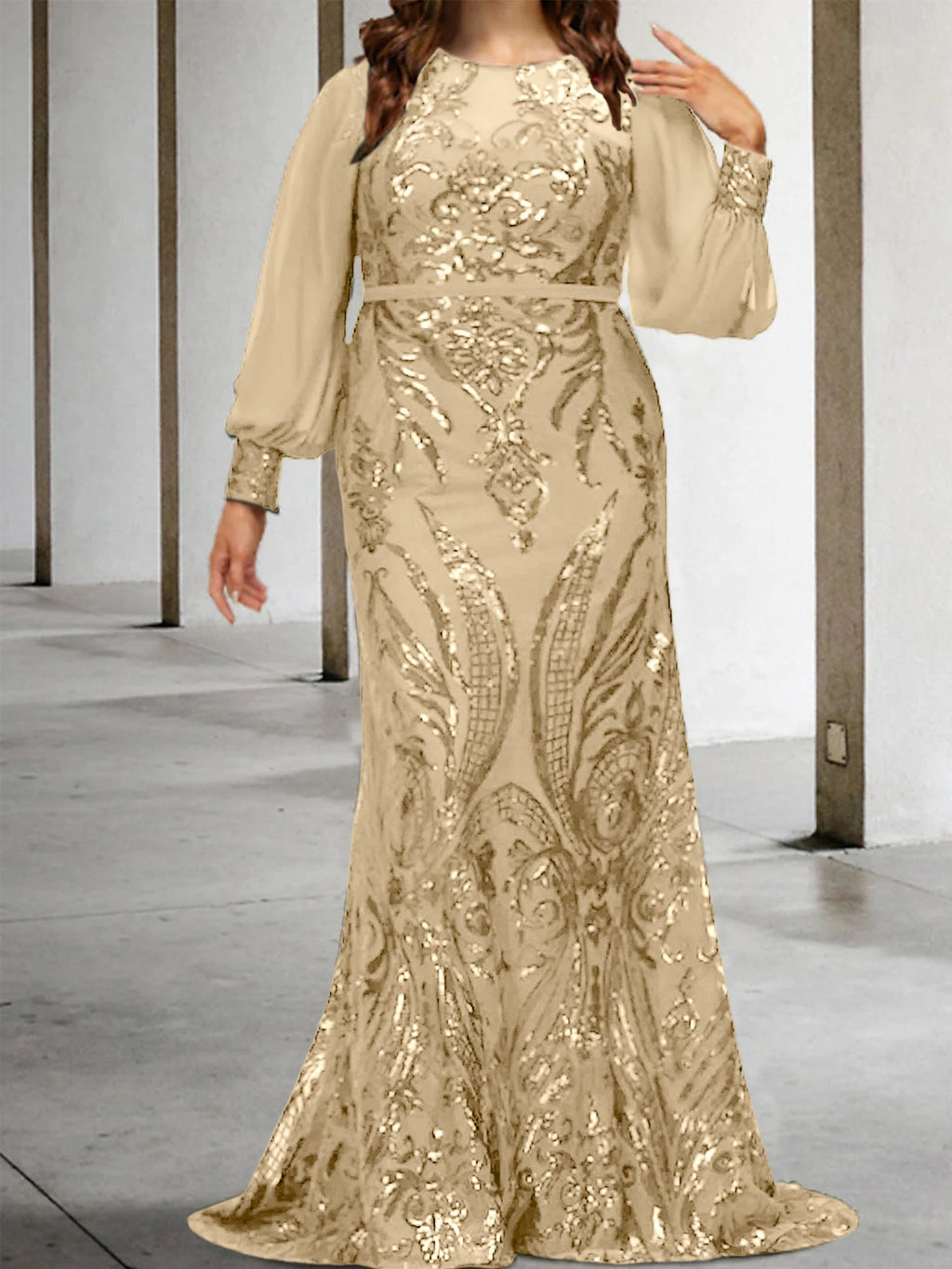 Vestidos de lantejoulas para mãe da noiva ou coluna
