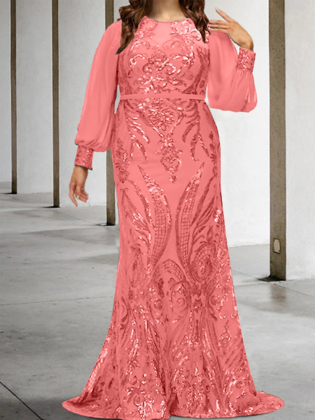 Vestidos de lantejoulas para mãe da noiva ou coluna