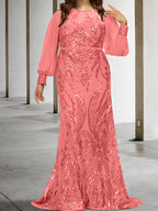 Vestidos de lantejoulas para mãe da noiva ou coluna