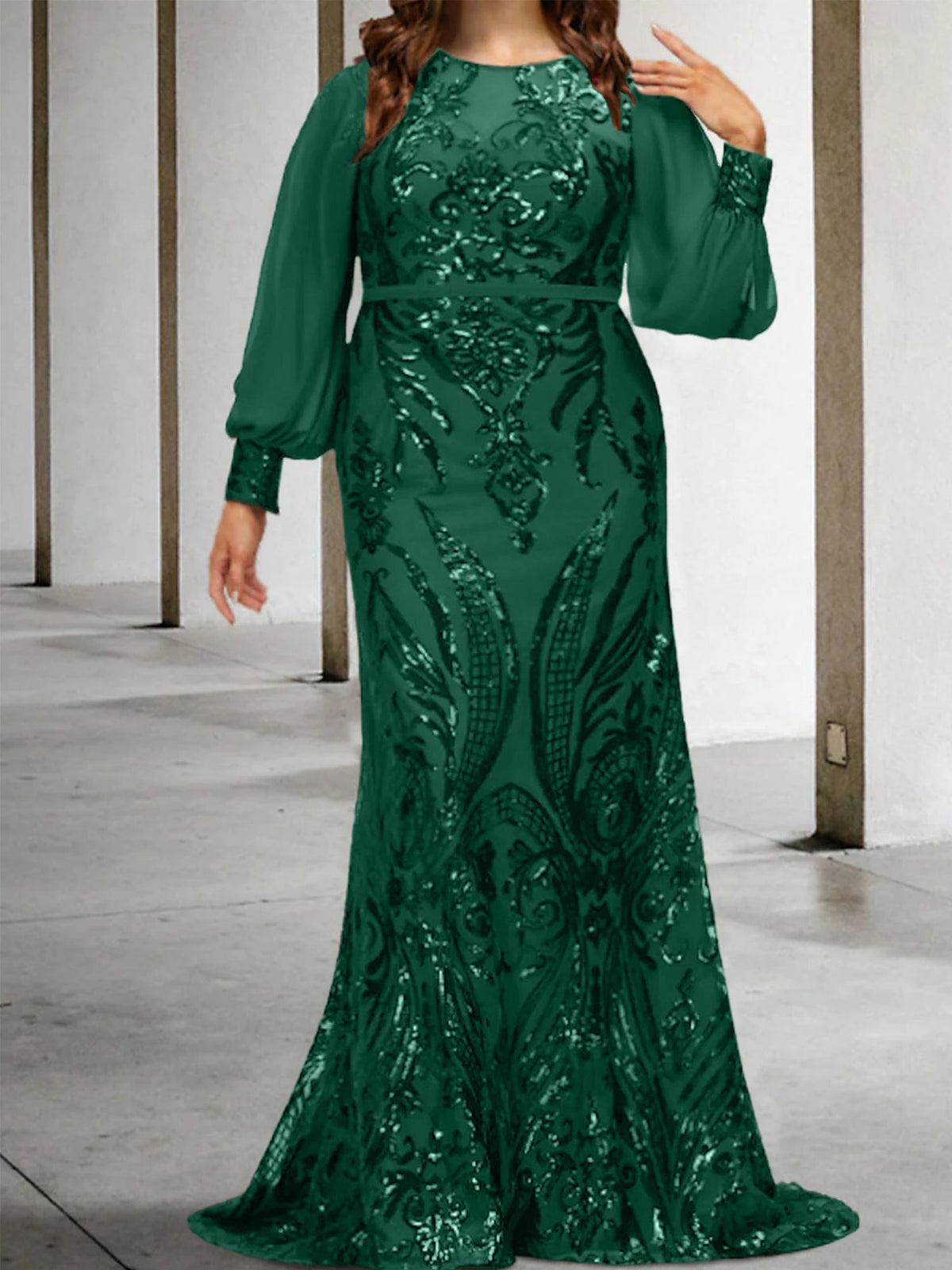 Vestidos de lantejoulas para mãe da noiva ou coluna