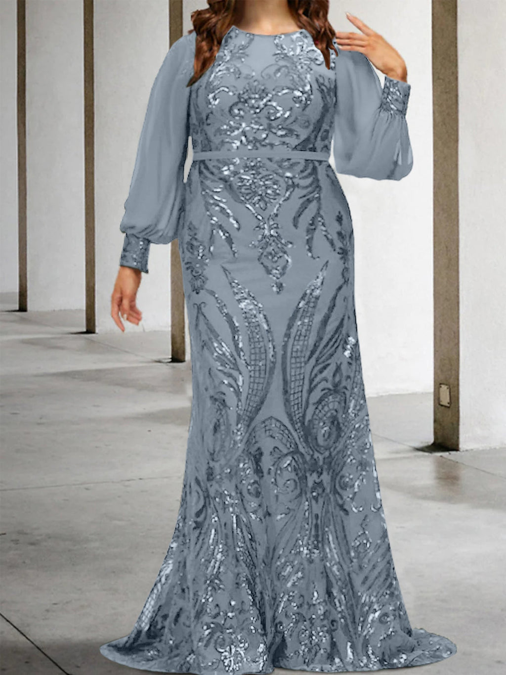 Vestidos de lantejoulas para mãe da noiva ou coluna