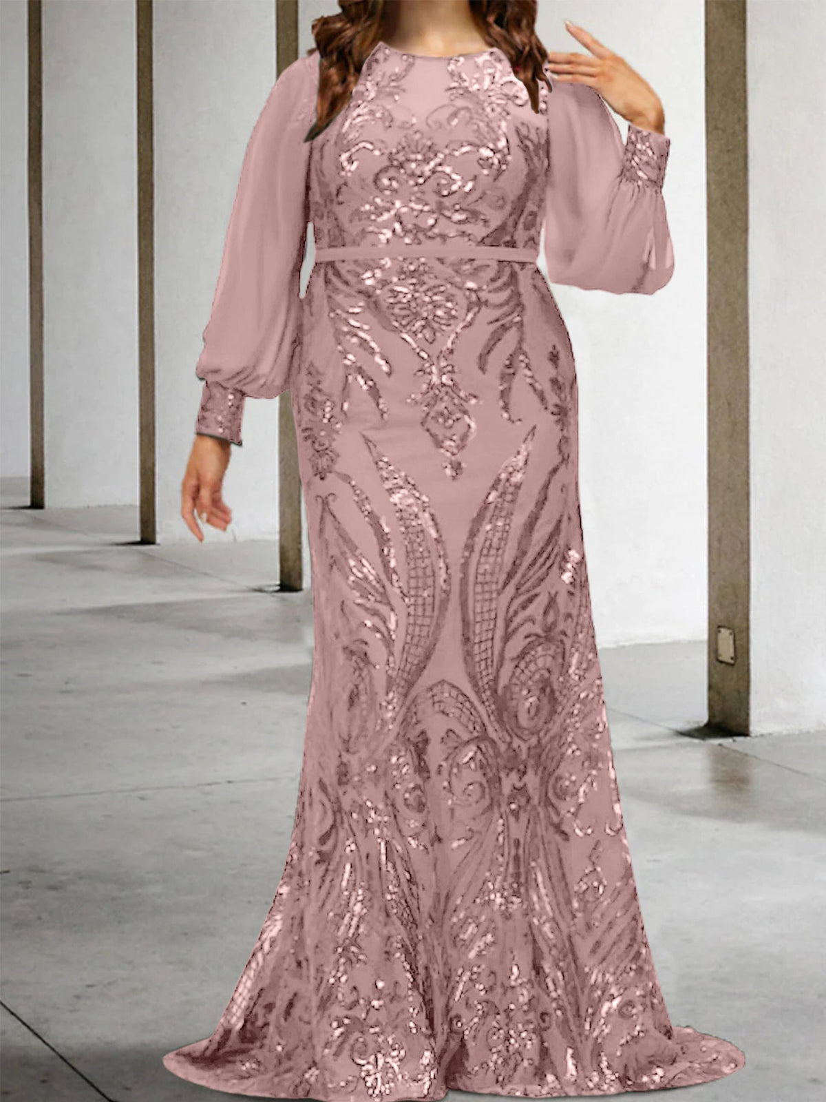 Vestidos de lantejoulas para mãe da noiva ou coluna