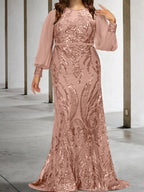 Vestidos de lantejoulas para mãe da noiva ou coluna