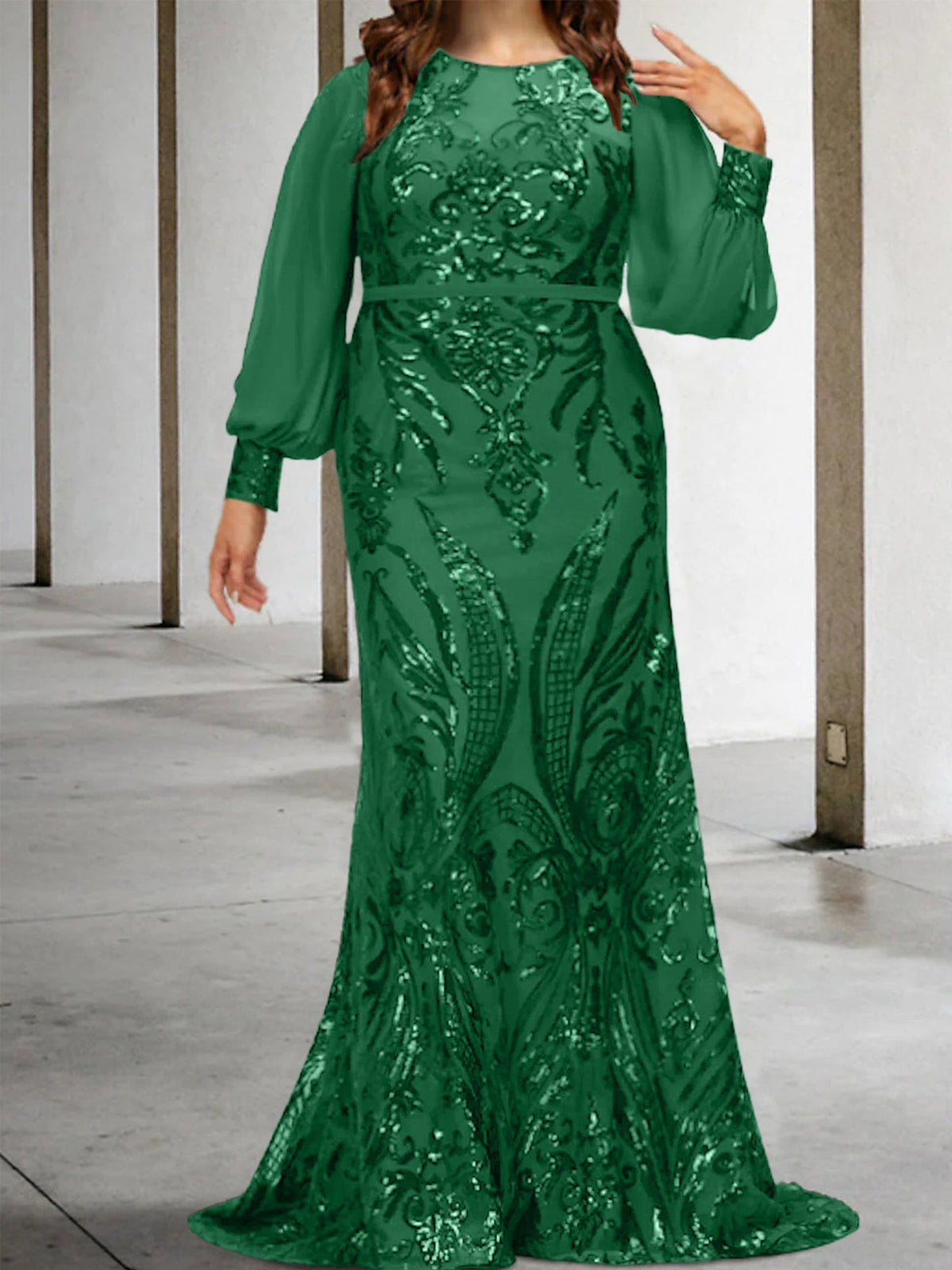 Vestidos de lantejoulas para mãe da noiva ou coluna