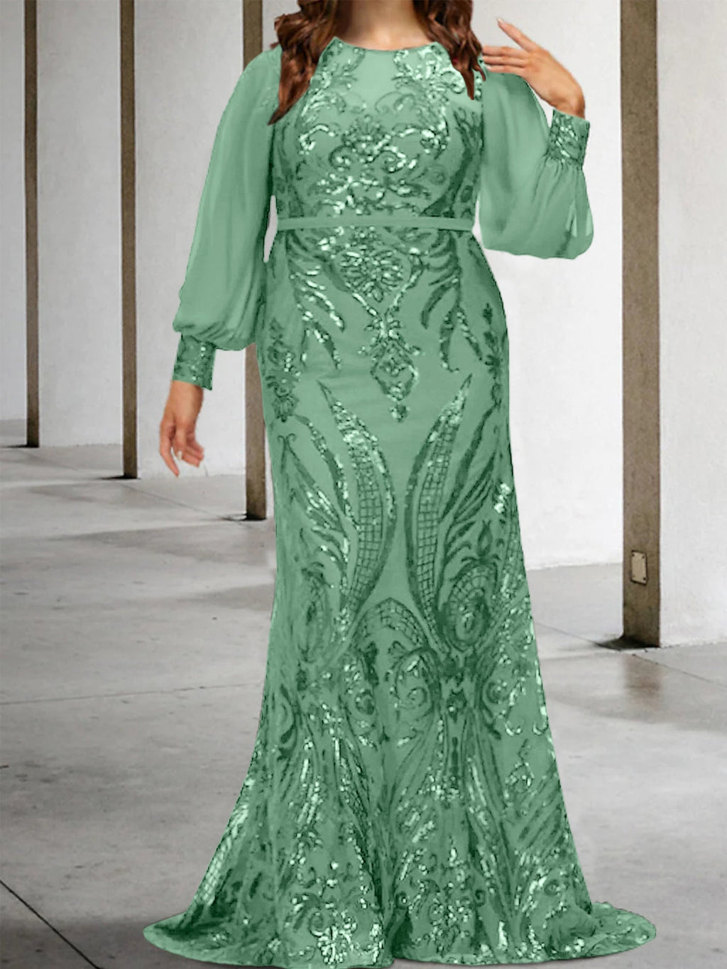 Vestidos de lantejoulas para mãe da noiva ou coluna