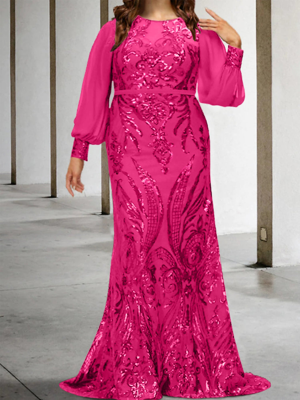 Vestidos de lantejoulas para mãe da noiva ou coluna