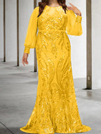 Vestidos de lantejoulas para mãe da noiva ou coluna