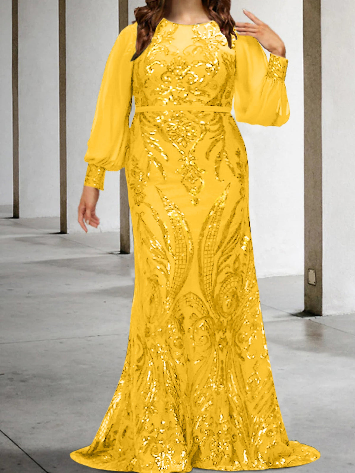 Vestidos de lantejoulas para mãe da noiva ou coluna