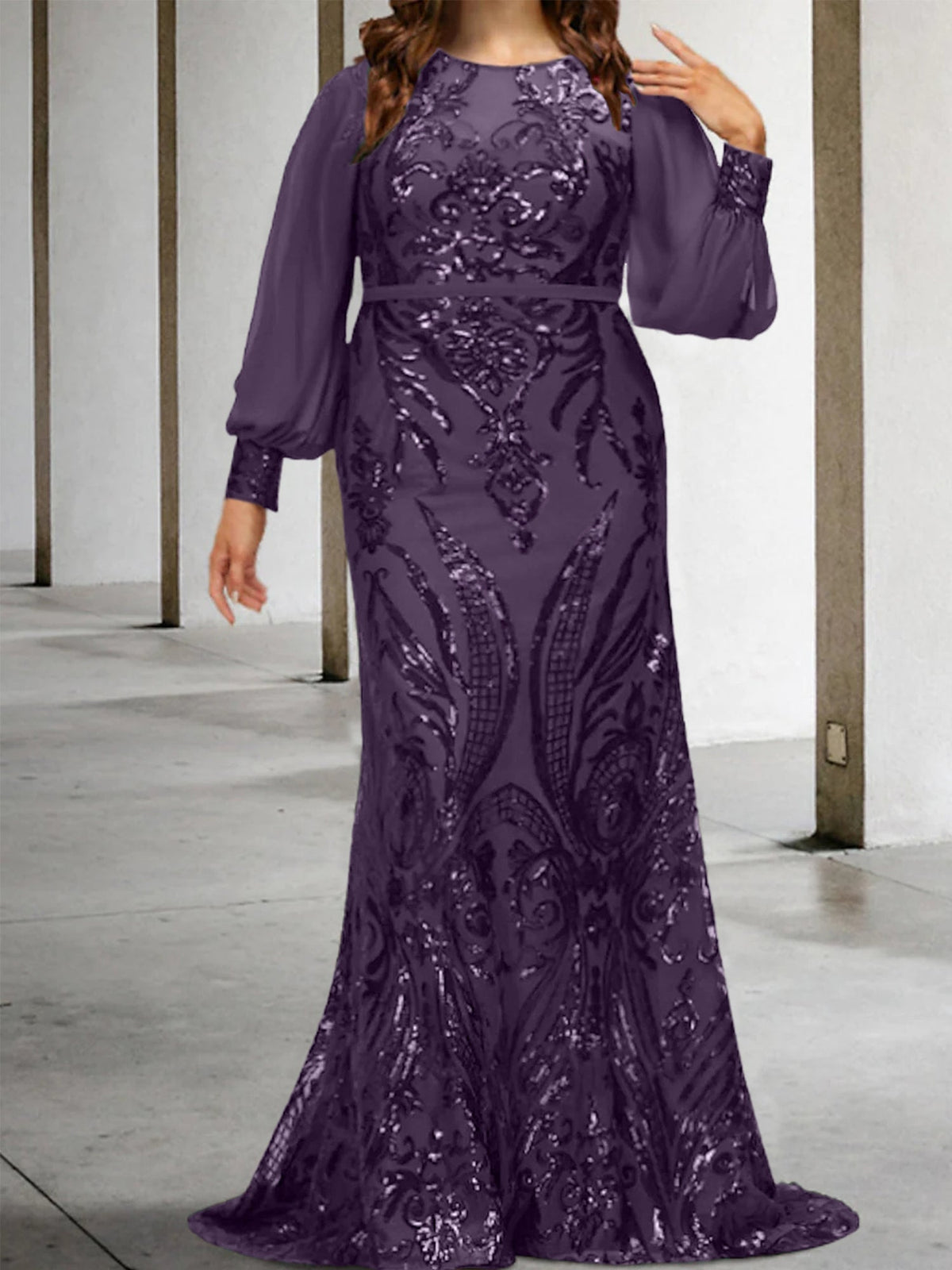Vestidos de lantejoulas para mãe da noiva ou coluna