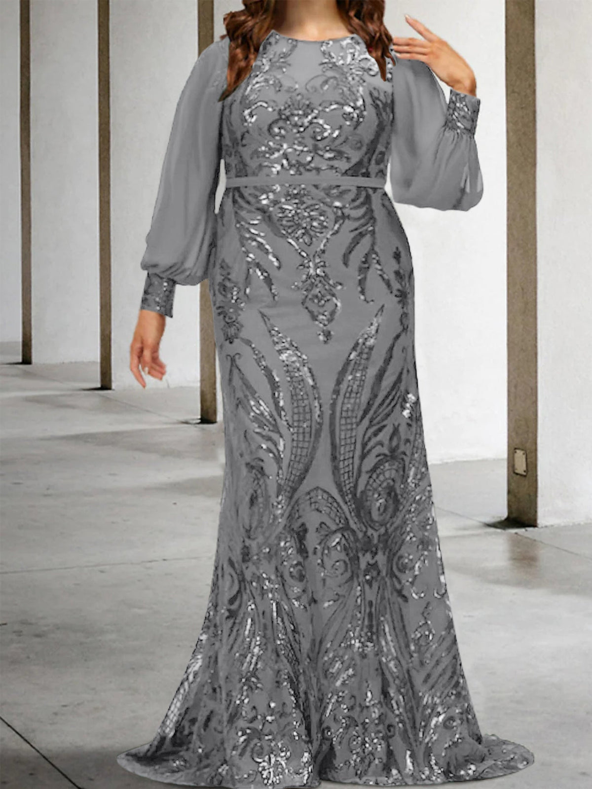 Vestidos de lantejoulas para mãe da noiva ou coluna