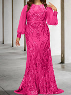Vestidos de lantejoulas para mãe da noiva ou coluna