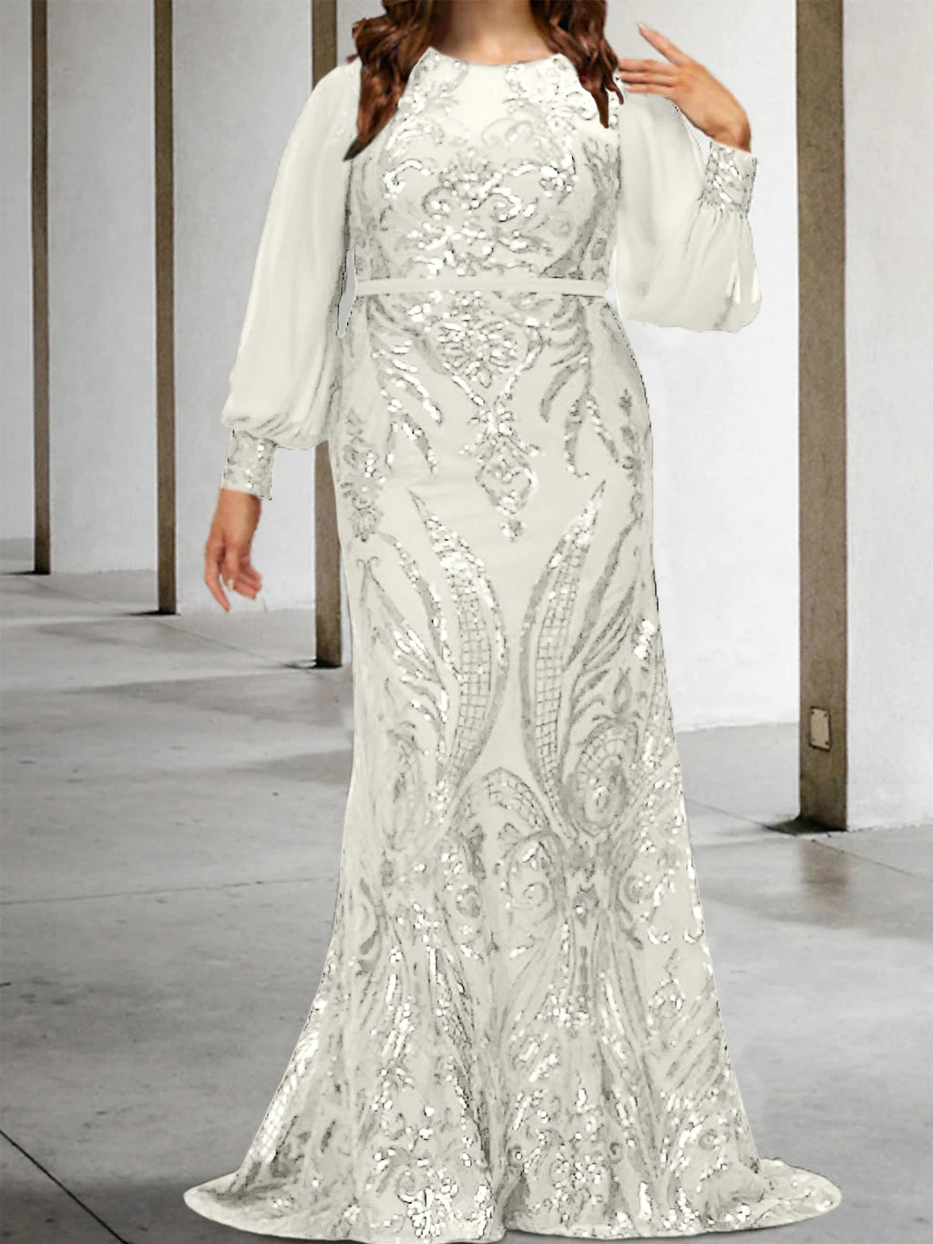 Vestidos de lantejoulas para mãe da noiva ou coluna