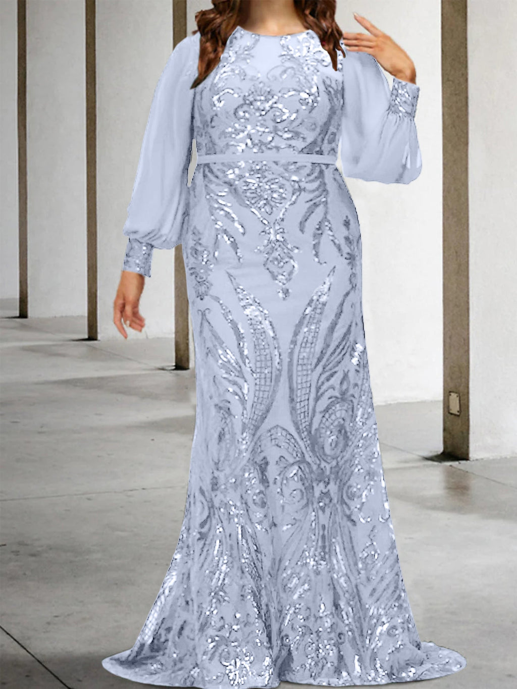 Vestidos de lantejoulas para mãe da noiva ou coluna