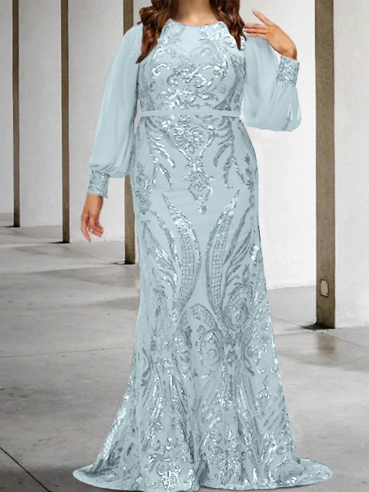 Vestidos de lantejoulas para mãe da noiva ou coluna