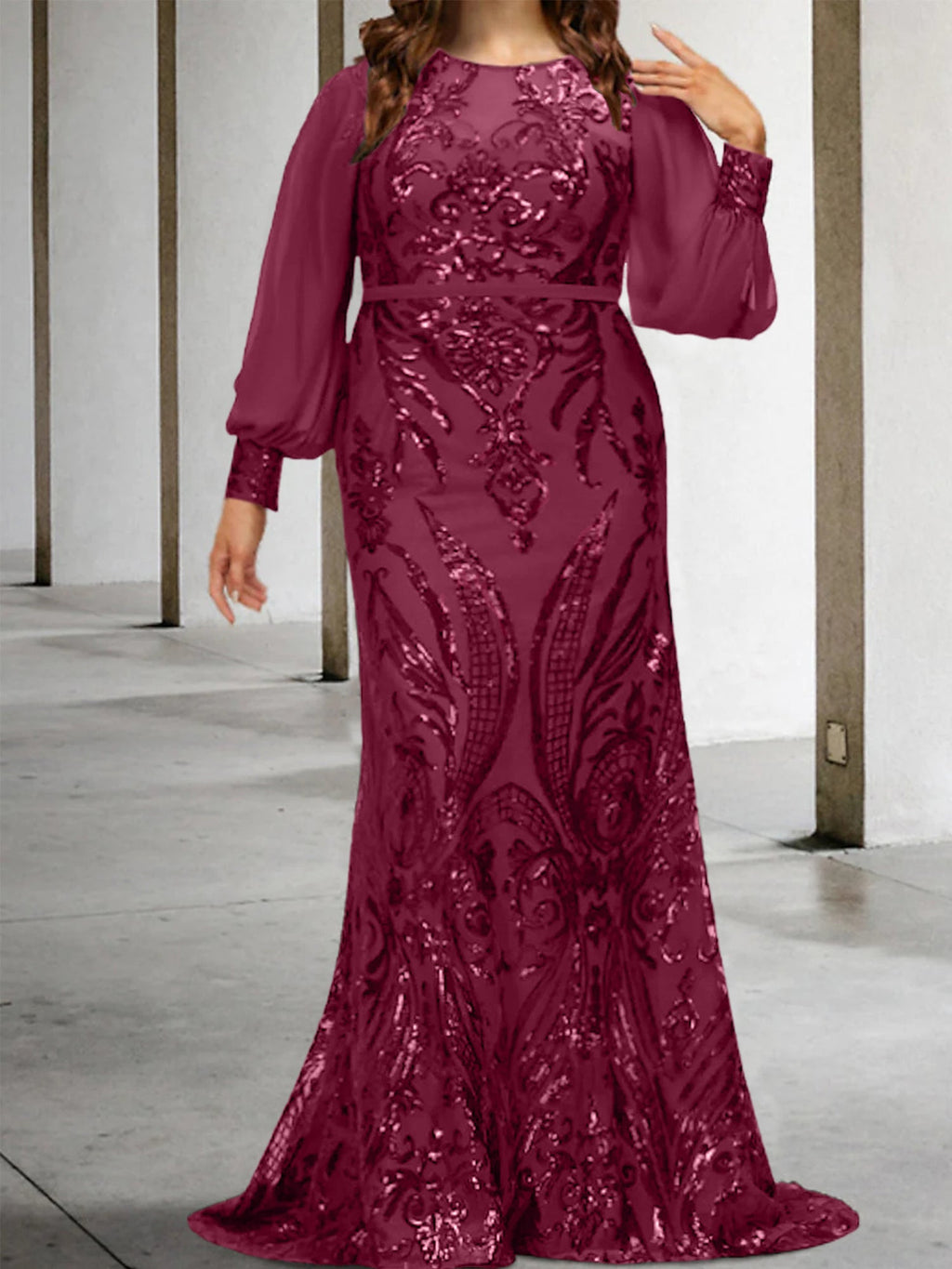 Vestidos de lantejoulas para mãe da noiva ou coluna