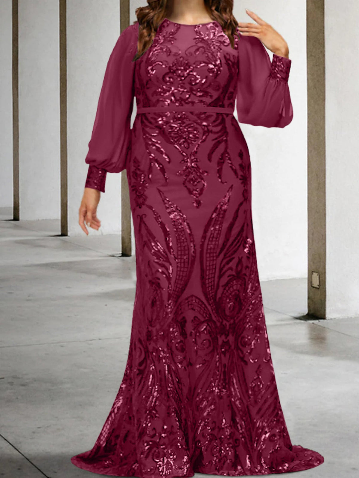 Vestidos de lantejoulas para mãe da noiva ou coluna