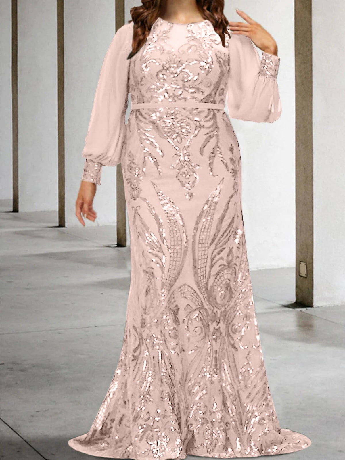 Vestidos de lantejoulas para mãe da noiva ou coluna