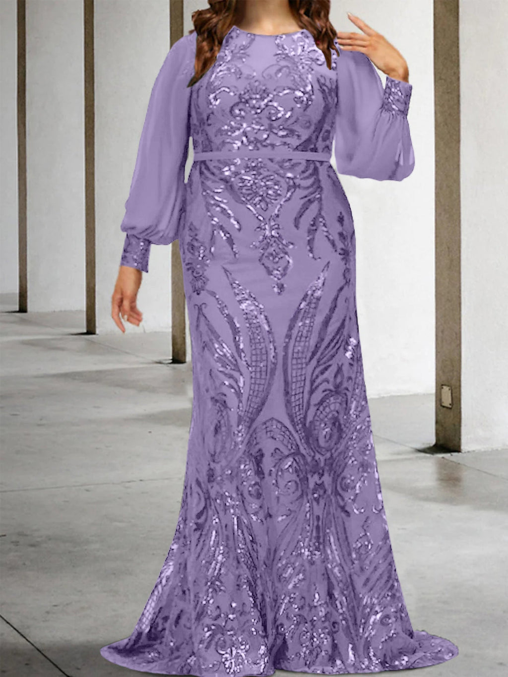 Vestidos de lantejoulas para mãe da noiva ou coluna