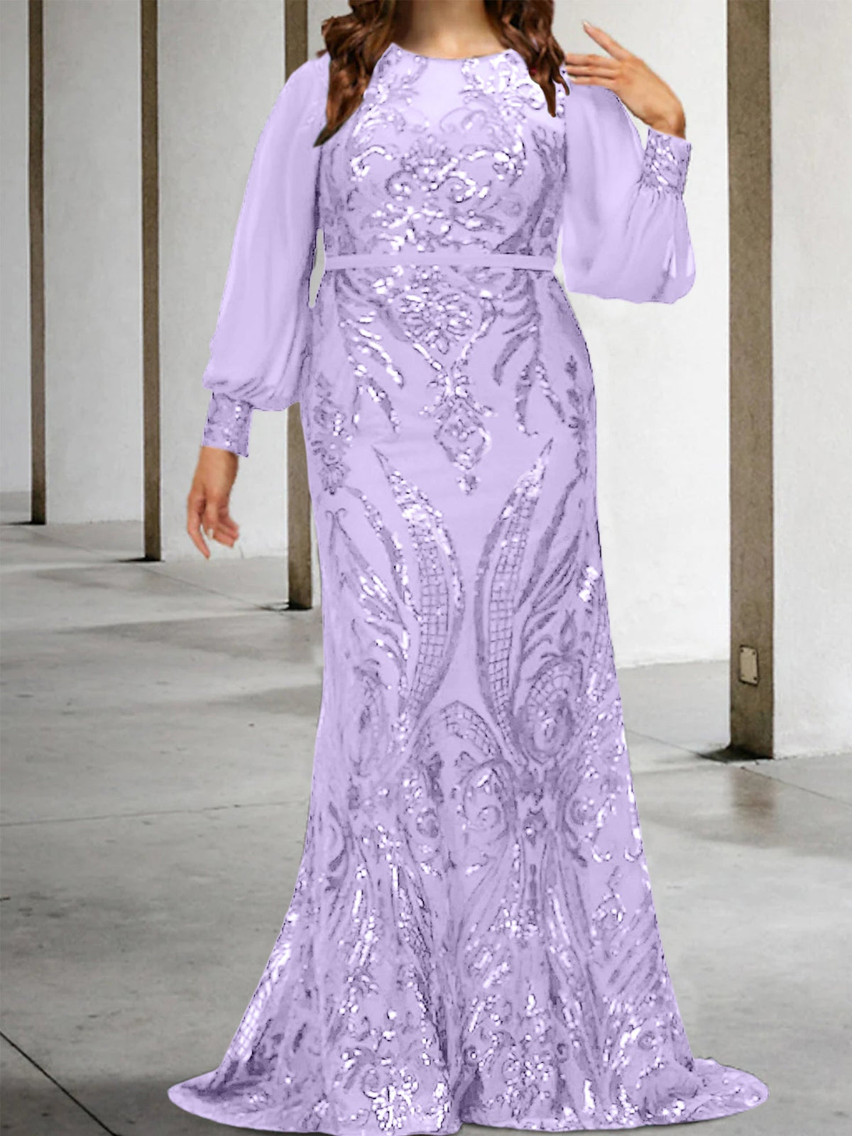 Vestidos de lantejoulas para mãe da noiva ou coluna