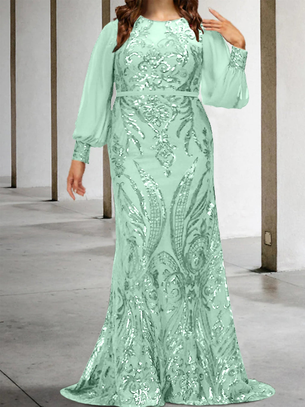 Vestidos de lantejoulas para mãe da noiva ou coluna