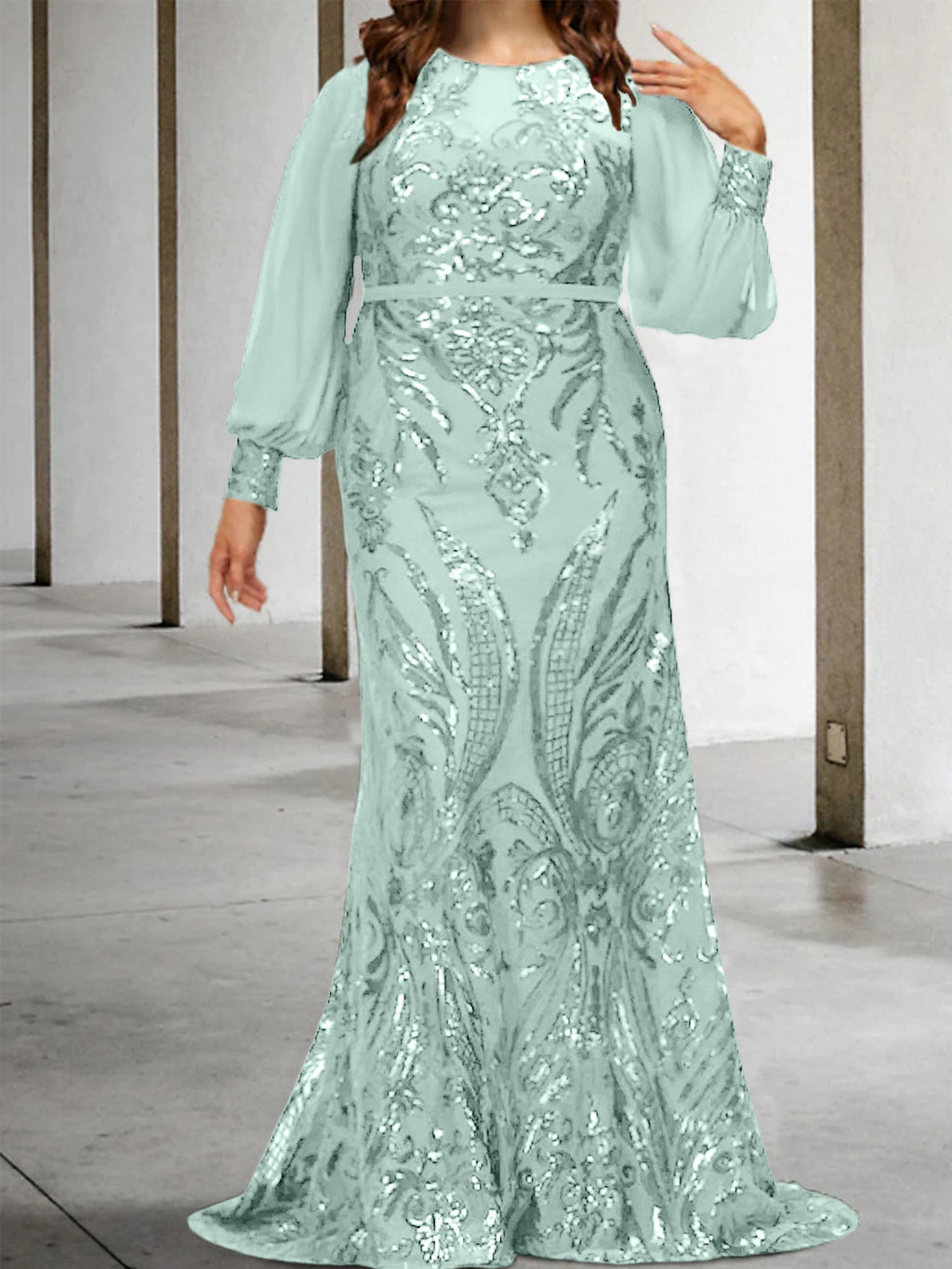 Vestidos de lantejoulas para mãe da noiva ou coluna