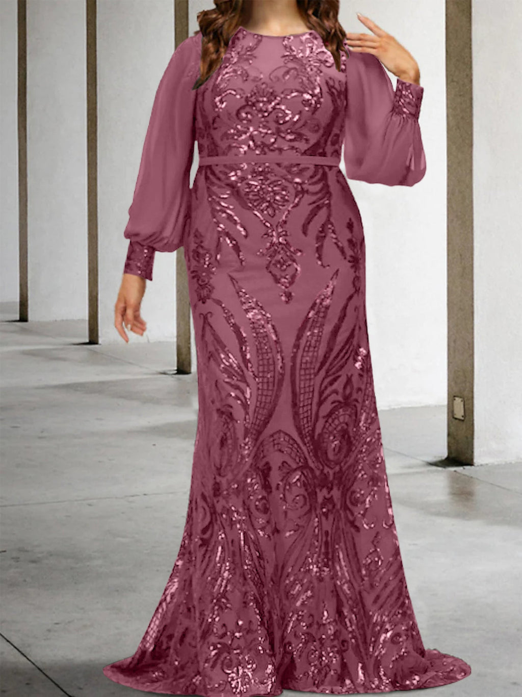 Vestidos de lantejoulas para mãe da noiva ou coluna