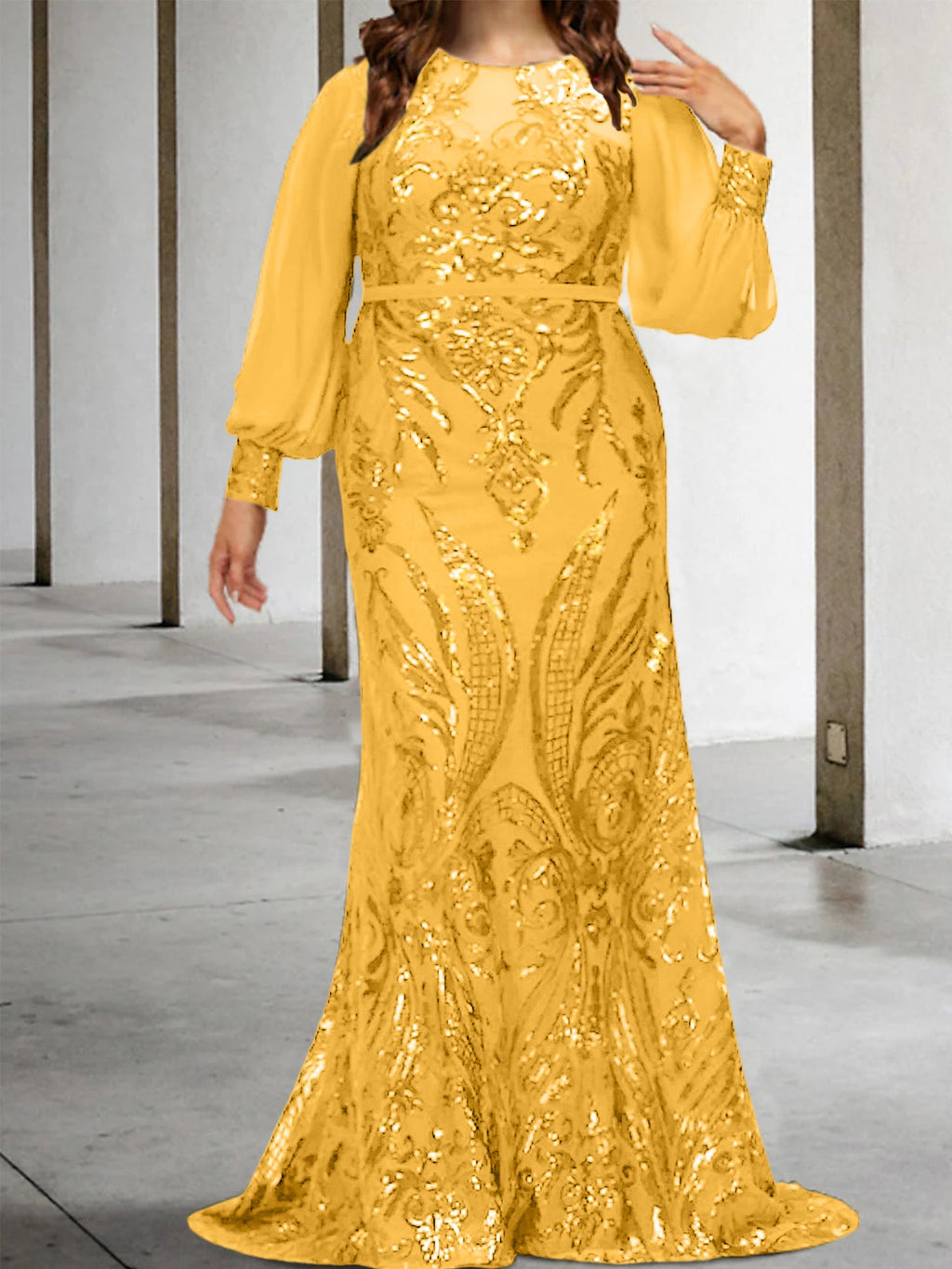 Vestidos de lantejoulas para mãe da noiva ou coluna