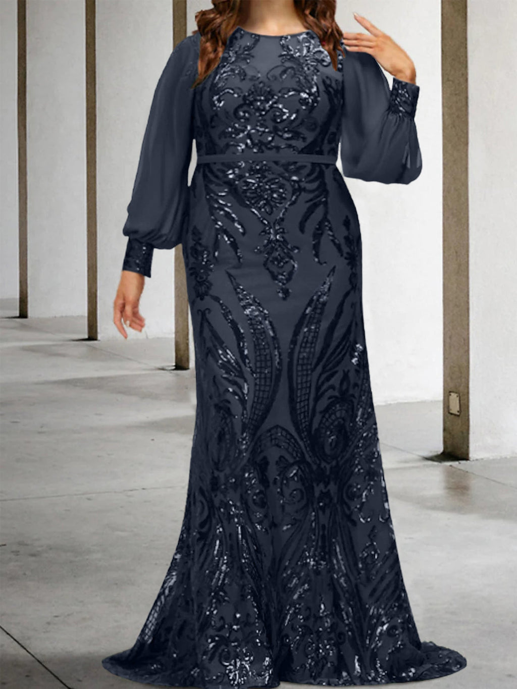 Vestidos de lantejoulas para mãe da noiva ou coluna