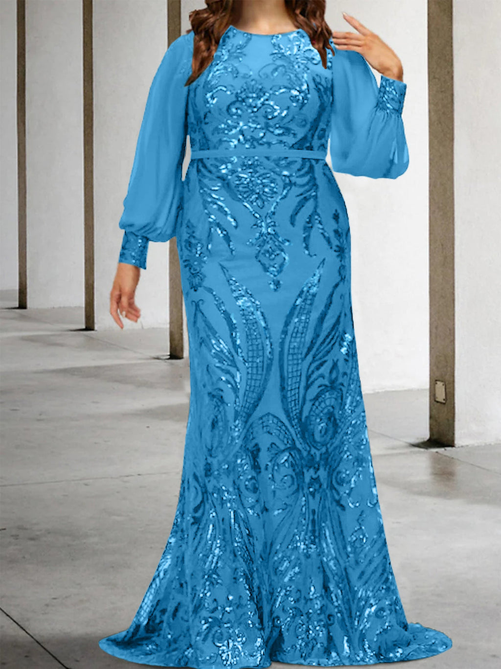 Vestidos de lantejoulas para mãe da noiva ou coluna