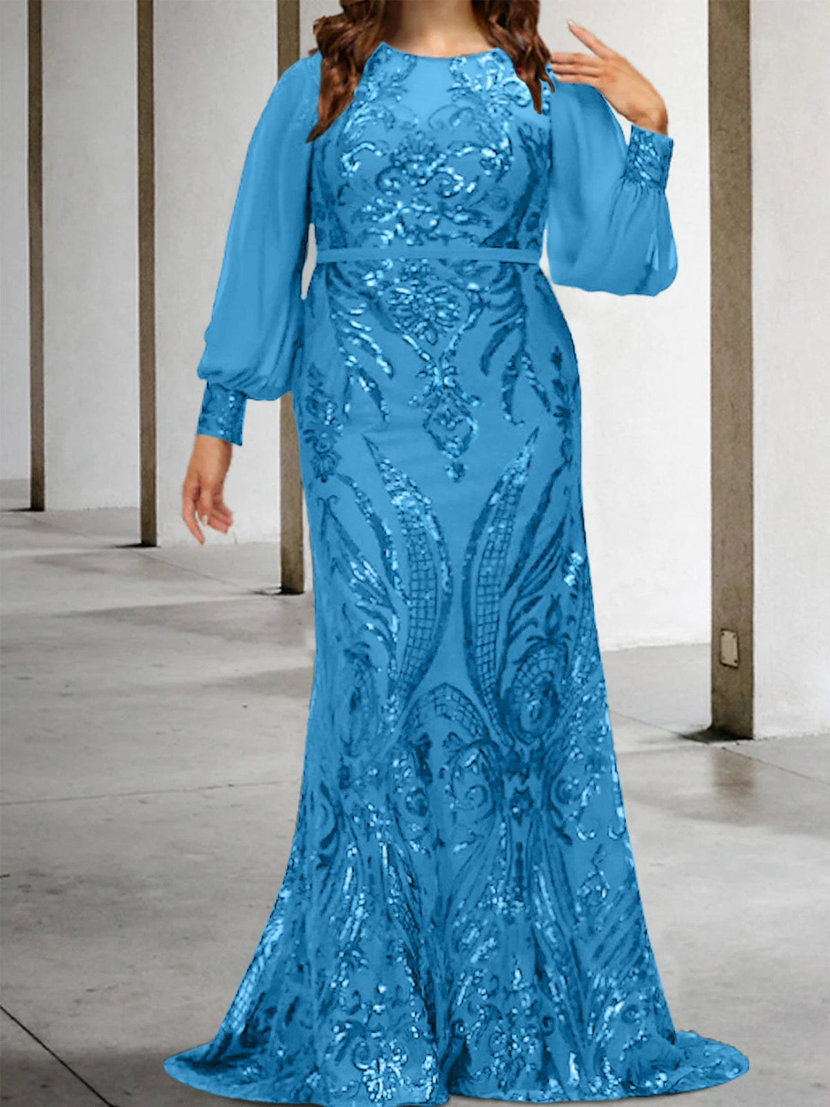 Vestidos de lantejoulas para mãe da noiva ou coluna