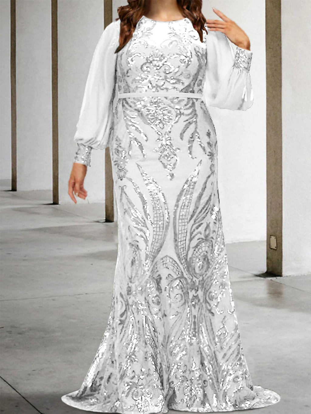 Vestidos de lantejoulas para mãe da noiva ou coluna