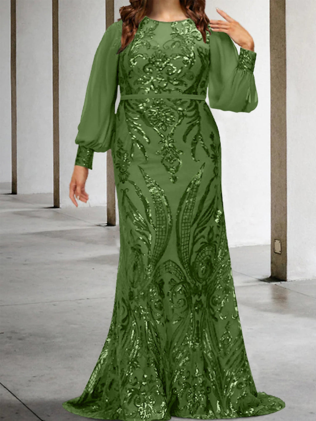 Vestidos de lantejoulas para mãe da noiva ou coluna