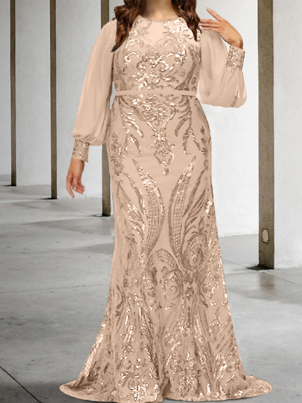 Vestidos de lantejoulas para mãe da noiva ou coluna