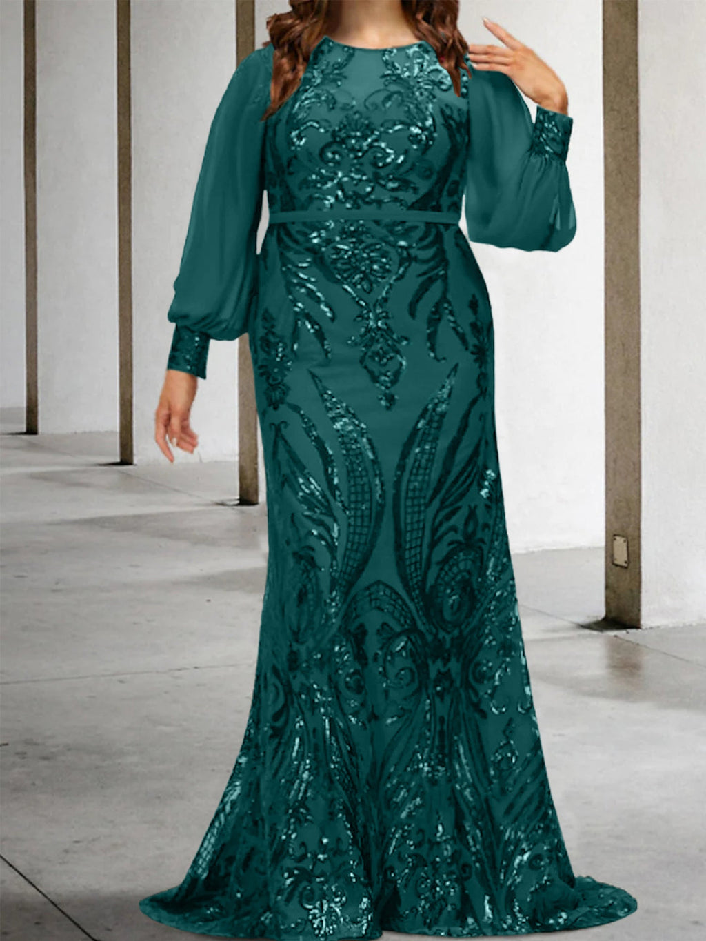 Vestidos de lantejoulas para mãe da noiva ou coluna