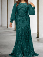 Vestidos de lantejoulas para mãe da noiva ou coluna