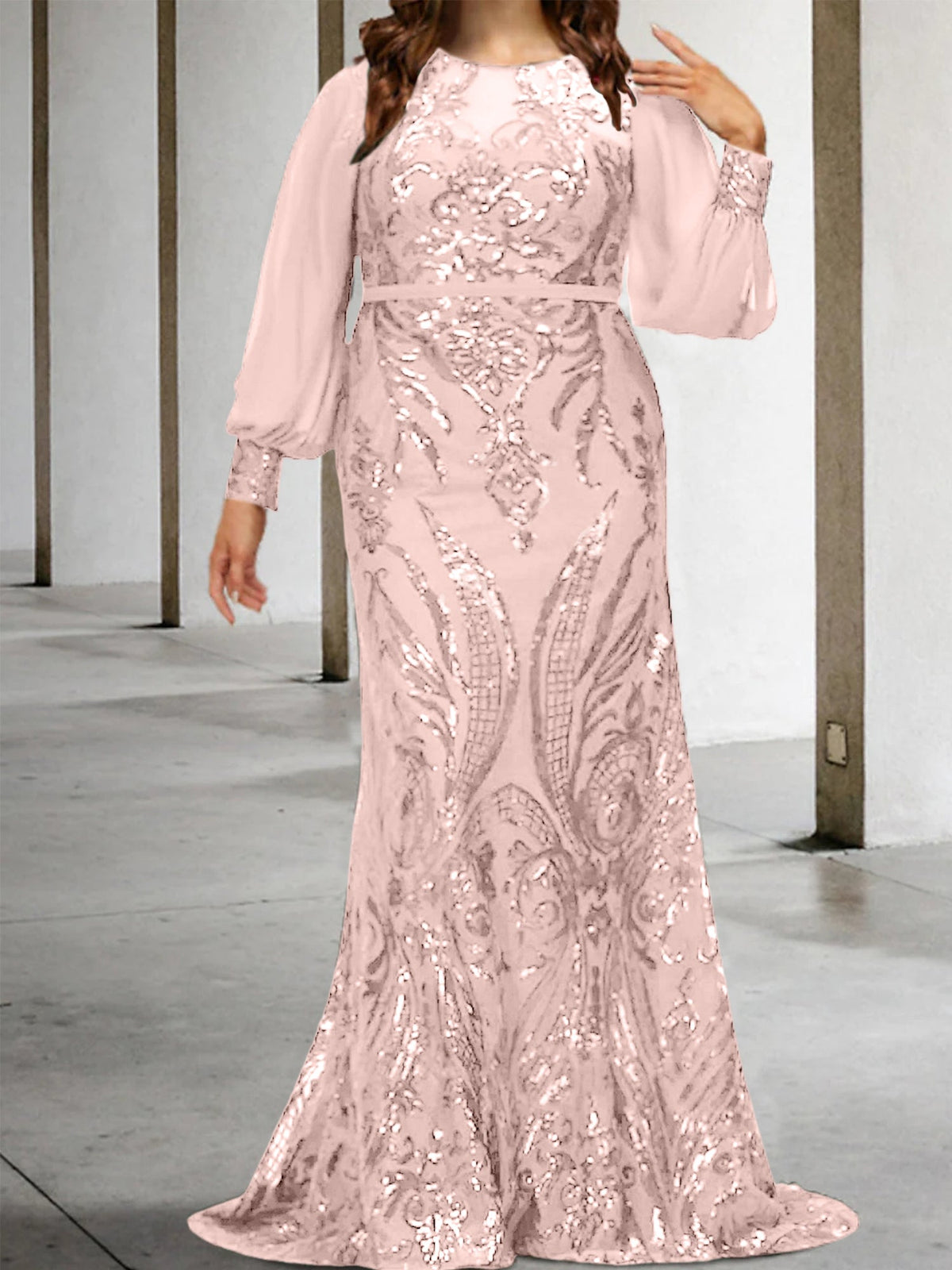 Vestidos de lantejoulas para mãe da noiva ou coluna